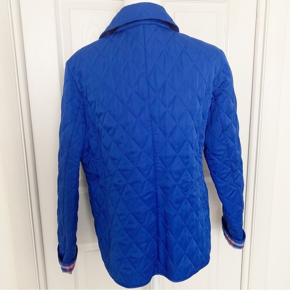 Vintage Women’s Quilted Ice Skating Jacket Blue Button Up with Flannel Lining - Picture 6 of 14